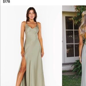 Show Me Your MuMu Anderson Maxi Dress - Moss Green Luxe Satin